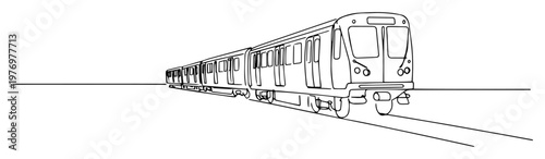 Foto modern passenger train on railway black and white vector