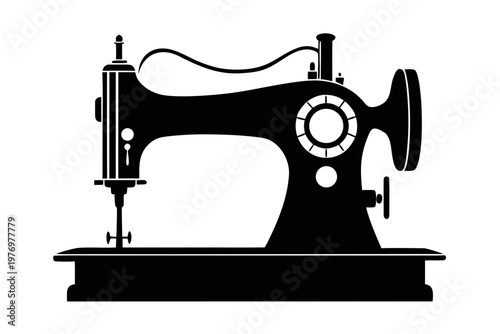 sewing machine icon silhouette, Sewing machine vector illustration