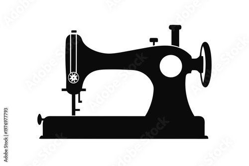 sewing machine icon silhouette, Sewing machine vector illustration