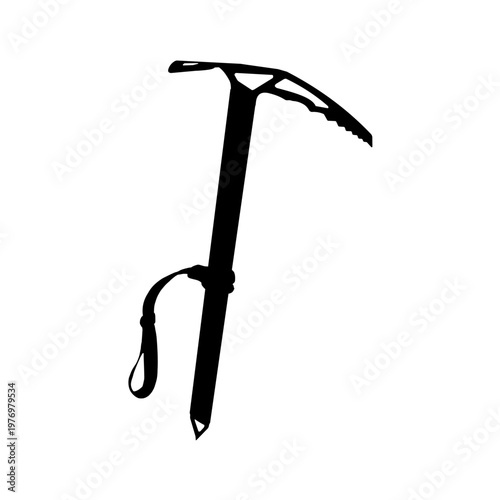 Ice axe silhouette - vector illustration