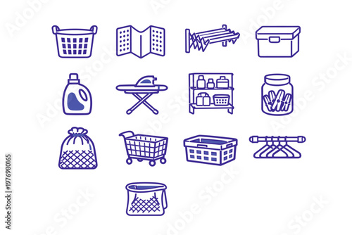 Board folding simple ironing image clothes laundry vector bag bin generation storage