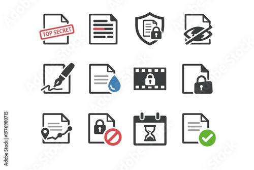 Image eye icon document simple vector tracking hidden shield date generation off