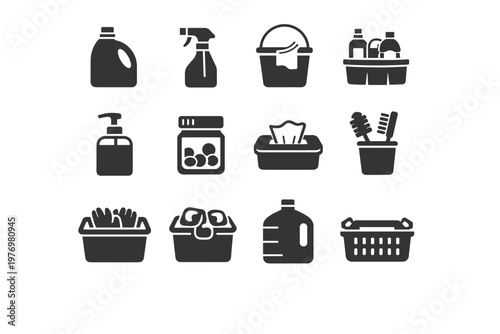 Basket icon dispenser tablet vector caddy soap image storage simple generation detergent