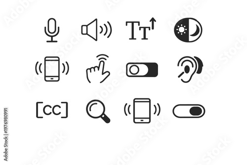 Image caption vector speaker adjustment voice magnifier generation gesture closed icon hand