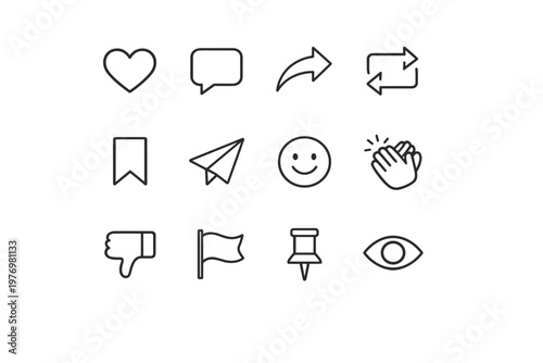Smile bubble icon vector comment generation face image eye loop thumbs outline
