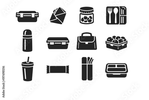 Icon paper sandwich daily food wrap wrapper vector icons container cup box