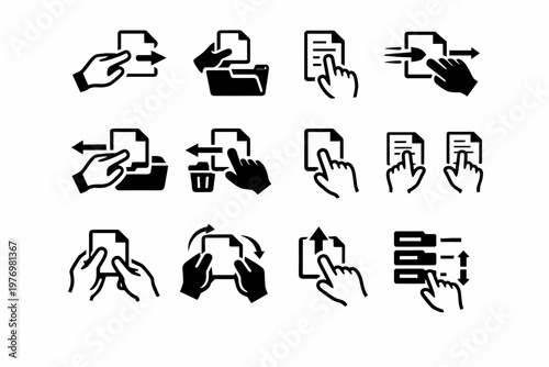 Icon drop select file multi vector gesture simple hold generation image preview
