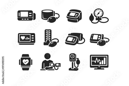 Blood icon vector device wrist pressure chart image monitor smart simple generation