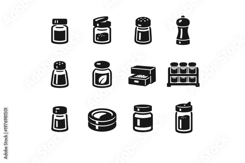 Label generation icon simple seasoning salt vector jar shaker image bottle magnetic