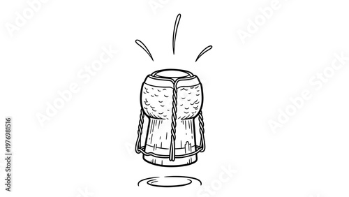 Popping champagne cork with wire cage, symbolizing celebration, success, and joy for festive occasions and memorable moments.