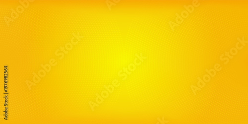 Yellow Halftone Radial Background with Bright Center Glow and Gradient Dot Pattern. Vector Eps 10