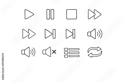 Vector loop next icon button icons track list repeat rewind control media