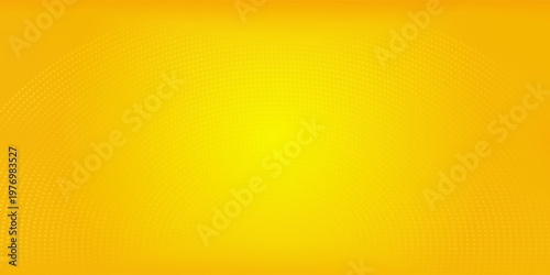 Yellow Halftone Radial Background with Bright Center Glow and Gradient Dot Pattern. Vector Eps 10