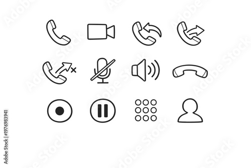 Contact outgoing simple speaker mute call camera incoming icon generation image keypad