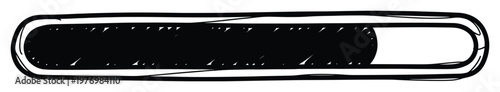Hand drawn sketchy progress indicator element conveying loading or status, ideal for user interface display, web applications, or digital product presentations