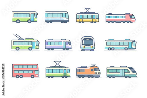 Front train vector rail decker street image simple bus icon passenger railway