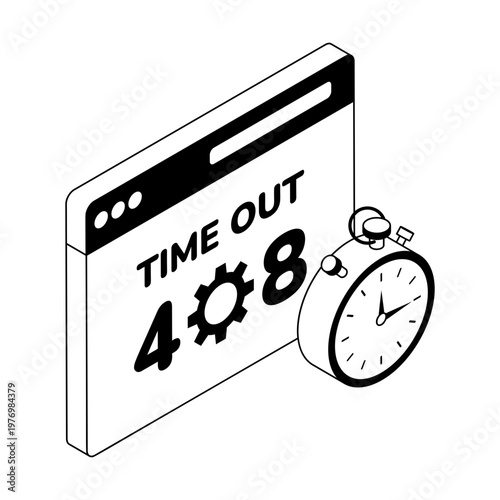 An isometric style icon showing a session timeout
