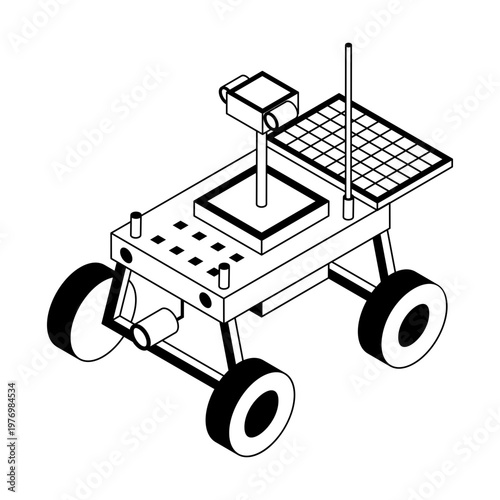 Icon depicting a rover in isometric style
