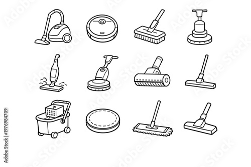 Wiper vector polishing mop vacuum icon image generation cleaning electric simple nozzle