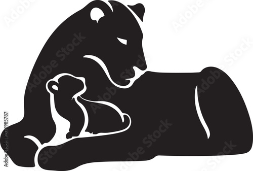 lion silhuette  icon vectore  illustration