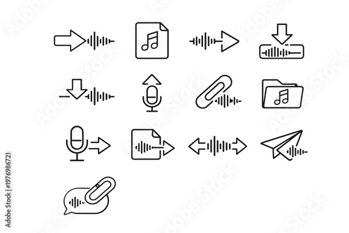 Download clip icon vector icons voice upload share audio sound message