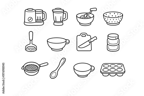 Icon vector generation jar preparation food baby bowl image grinder simple portion