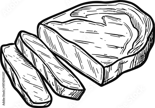 Hand drawn sketch ribeye steak