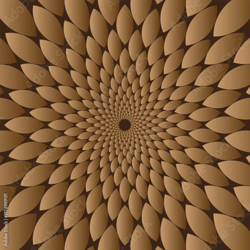 Vortex leaf fractal geometric background. Vector technology lines graphic element.