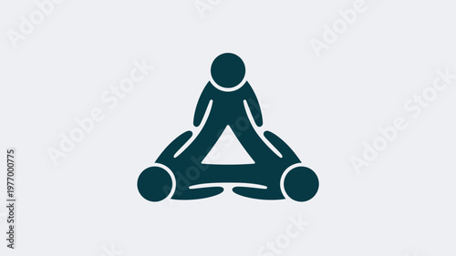 A minimalist illustration of people in a yoga pose for teamwork and harmony