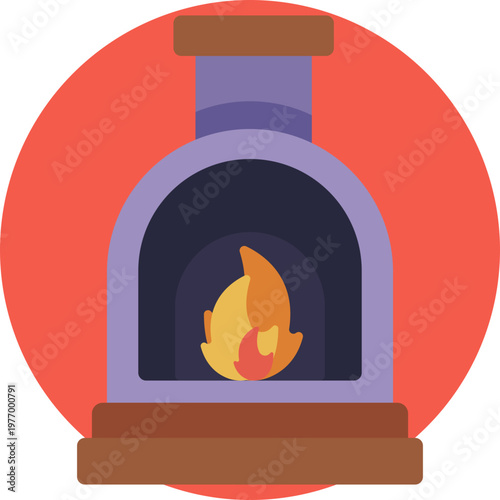 A furnace-like structure used to heat and process raw materials, typically depicted with a rounded chamber and glowing interior to suggest high temperatures.