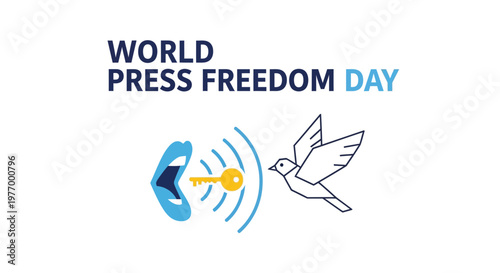 World Press Freedom Day symbol illustration.