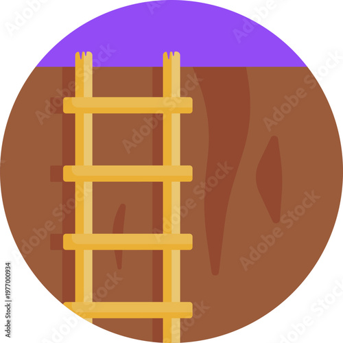 A vertical ladder icon representing access between different levels of the mine, typically used to indicate movement or progression.
