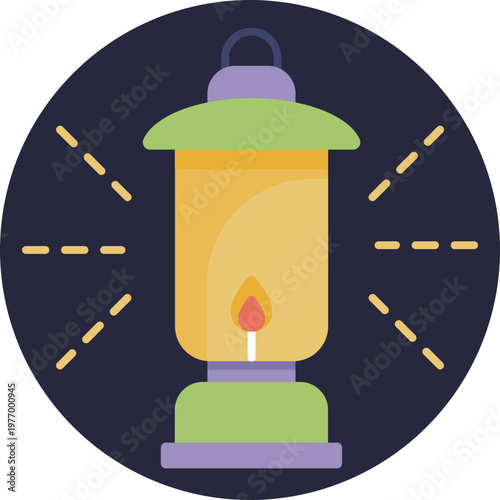 A handheld lantern symbolizing guidance and visibility in dark underground mining environments.