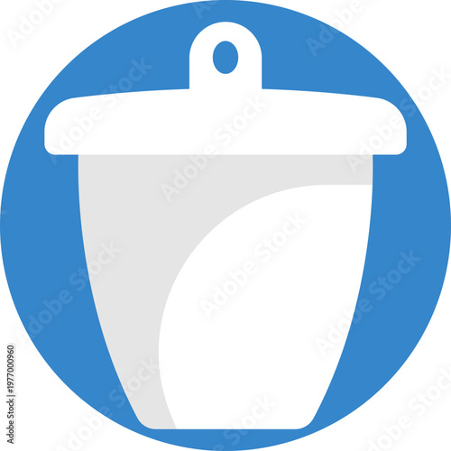 A simple mining bucket used to carry extracted gold, representing gathering and transport of valuable materials.