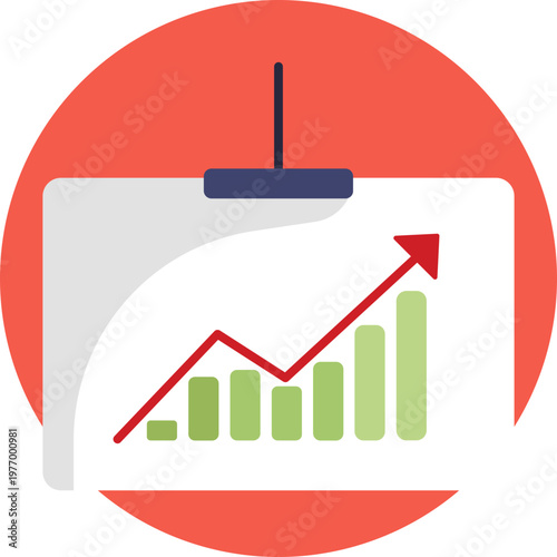 A rising chart symbolizing increasing profits or resource growth within the gold mining operation.