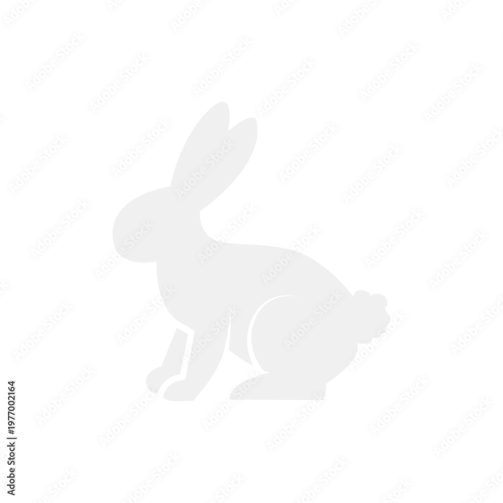 Obraz premium Minimalist White Rabbit Silhouette