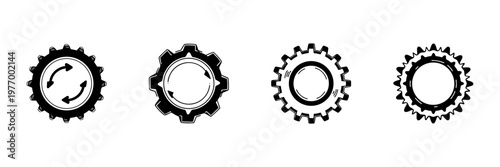 Gear And Cogwheel Icons In Hand Drawn Style Set. Mechanical Engineering, Process Automation, System Optimization Doodle Sketch Collection. Industrial Design Elements. Isolated Vector Illustration