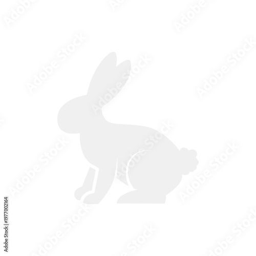 Minimalist White Rabbit Silhouette