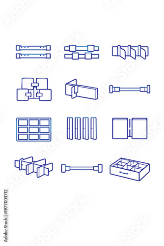 Grid rails generation divider plastic set simple drawer image snap telescopic icon