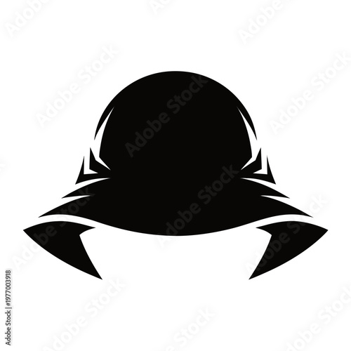 Black silhouette, hooded figure, anonymous person, mysterious character, vector icon