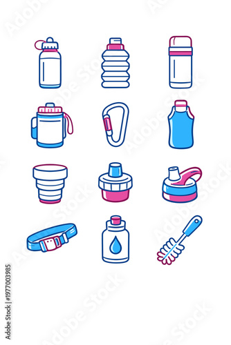 Image simple icon filter bottle cup refill foldable travel insulated generation water