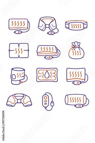 Icon blanket image wrap heat simple knee shoulder vector controller warm heated