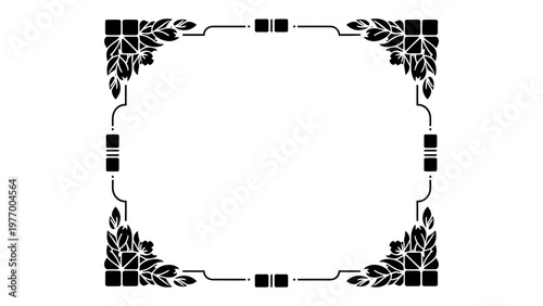 Vintage ornamental floral frame vector illustration framing a square layout for wedding invitations