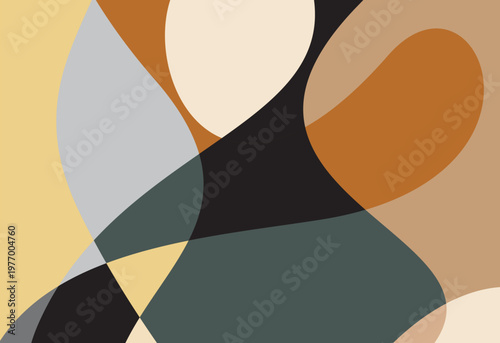 Neutral Abstract Background with Layered Curved Shapes for packaging, branding, and minimal design.