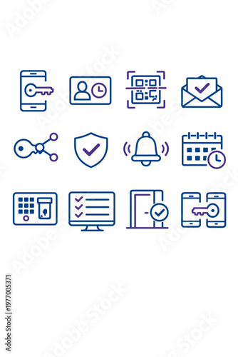 Access pass image icon key simple guest temporary generation smartphone dashboard vector