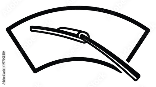Automotive windshield wiper sweeping a clear view area, representing vehicle maintenance, driving safety, and weather conditions for transportation service applications