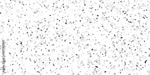 White Polished Terrazzo Texture Background with Black and Grey Speckled Marble Chips for Interior Design and 3D Rendering
