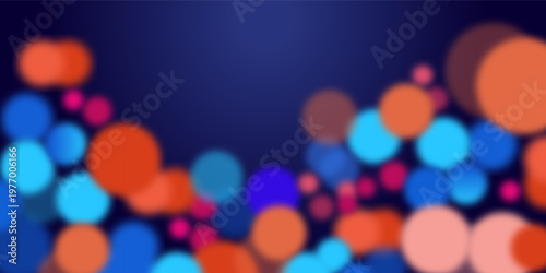 Abstract festive blurred background. Vibrant bokeh lights. Bright defocused glowing lights effect. Graphic template for celebration banners and invitations. Vector illustration.