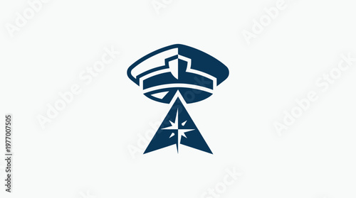 Navigation Logo with Hat and Compass Design