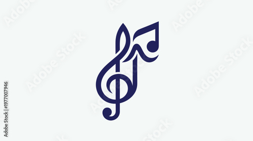 Abstract Treble Clef and Note Combination